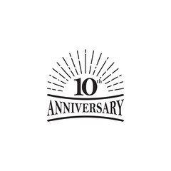 10th year anniversary emblem logo design template