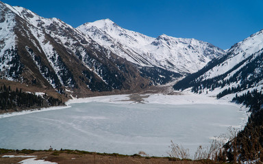 large Almaty lake in the Tien Shan mountains