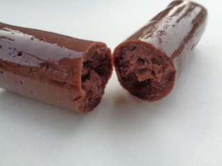 Close up view of getuk pisang kediri. traditional snacks handed down from the royal era. Made from plantain king jackfruit banana or pisang raja nangka. The sweet taste of hard texture. © Mang Kelin