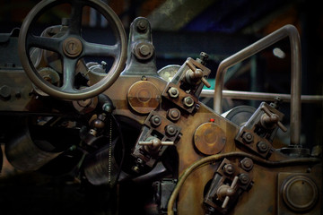 Detail einer alten Druckmaschine