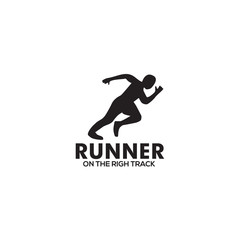 Fototapeta na wymiar Runner logo design with simple sytle template