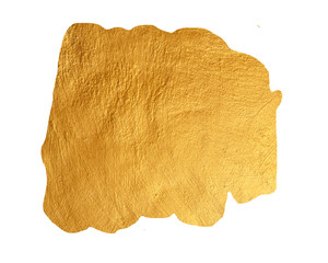 Gold Watercolor texture isolated on a white background. Abstract shape in golden color. Perfect for decor, design, textile