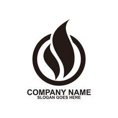 Flame with Letter O logo design
