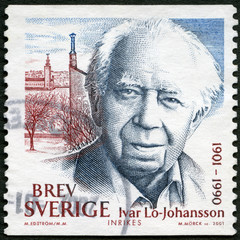 SWEDEN - 2001: shows Ivar Lo-Johansson (1901-1990), Writer, 2001