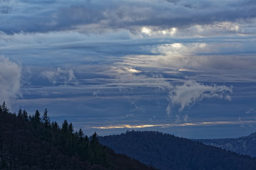 Coucher de soleil sur les monts des Vosges