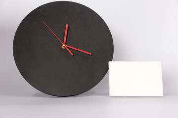 clock with white background and white board mockup