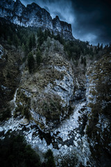 scenic point of view on wild canyon in winter season  - cinematic look image