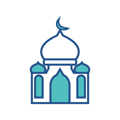 mosque icon collection, trendy style