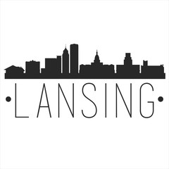 Lansing Michigan. City Skyline. Silhouette City. Design Vector. Famous Monuments.