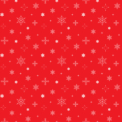 Seamless vector pattern with snowflakes. Seasonal background in red and white. Stylish christmas concept. Decorative texture for print, packaging, wrapping, web, etc. - 314488192