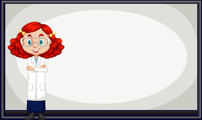 Scientist standing on whiteboard