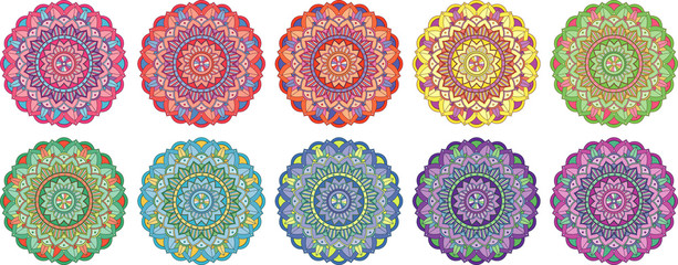 Mandala patterns on white background