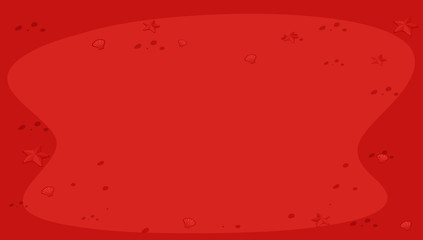 Red background with shells and starfish