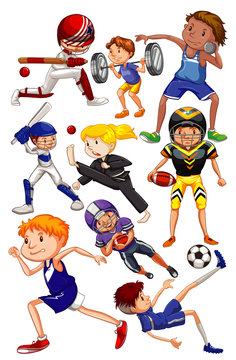 Many people doing different types of sports