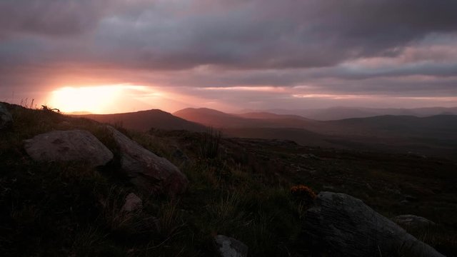 Epic 4K Time lapse video of sunrise in Kerry mountains, Co. Kerry, Ireland