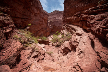 Rock formations in Salta Argentina called Devil's Throat formed by waterfalls that slowly eroded the rocks