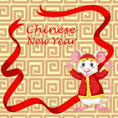 Happy new year background design with rat