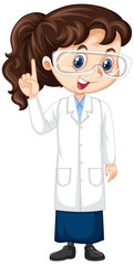 Fototapeta premium Girl in science gown on isolated background