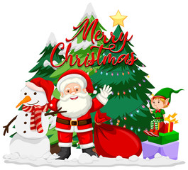 Christmas theme with Santa and elf