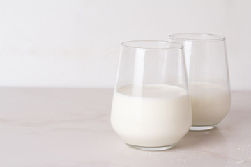 glass of milk copy space for text