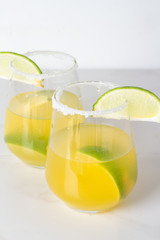 glass of water with lemon