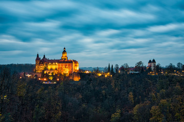 panoramic view of the Książ Castle, Poland