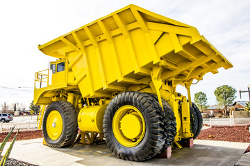 Yellow Oversized Dump Truck Display