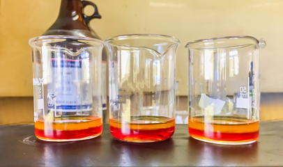 beaker in laboratory