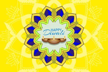 Background with mandala pantern for happy diwali festival