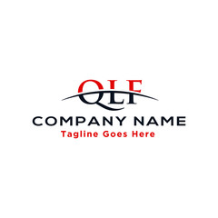 Initial letter QLF, overlapping movement swoosh horizon logo company design inspiration in red and dark blue color vector