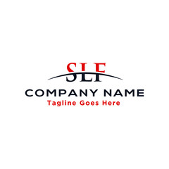 Initial letter SLF, overlapping movement swoosh horizon logo company design inspiration in red and dark blue color vector