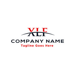 Fototapeta premium Initial letter XLF, overlapping movement swoosh horizon logo company design inspiration in red and dark blue color vector