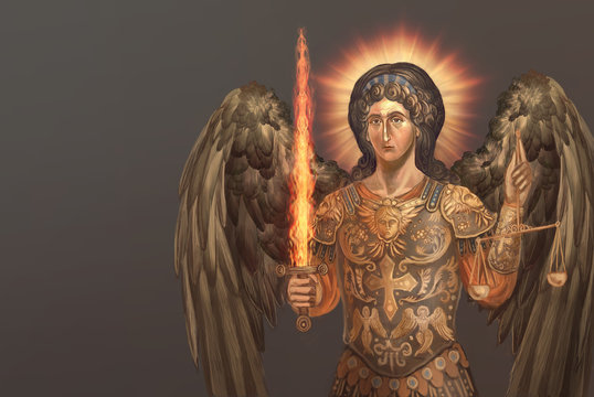 st. archangel Michael with burning sword