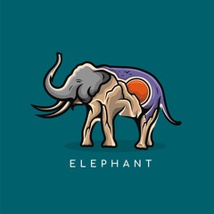 Elephant logo design modern concept