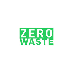 Zero waste green rectagle title. Eco label, green emblem. Vector illustration.