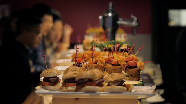 tapas bar in San Sebastian with delicious pintxos, the traditional appetizers of the Basque country.