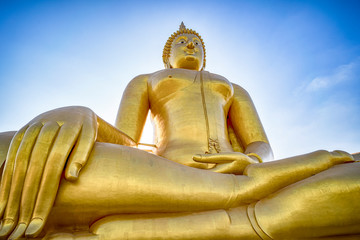 Giant Buddha statue at Wat Muang in Thailand