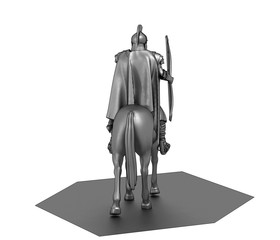  rider, warrior on horseback, 3D rendering, 3D illustration