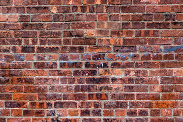Old grunge dark red brick wall