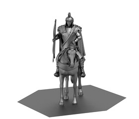  rider, warrior on horseback, 3D rendering, 3D illustration