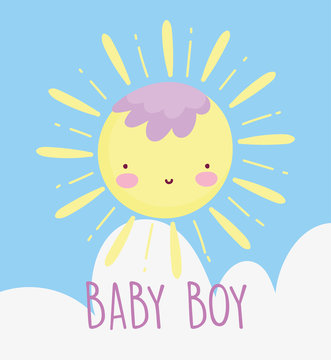 Boy Or Girl, Gender Reveal Funny Sun Cartoon Cloud Card