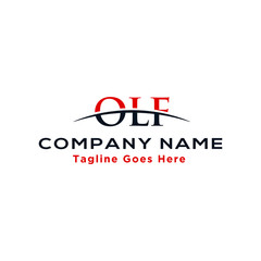Initial letter OLF, overlapping movement swoosh horizon logo company design inspiration in red and dark blue color vector
