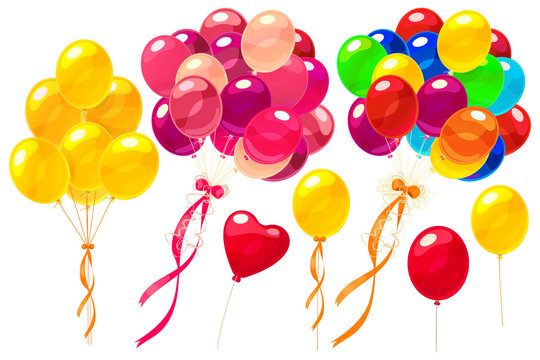 vector festive balloons set