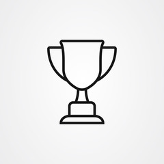 Trophy icon vector illustration in outline style