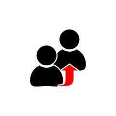 People referral, reference, teamwork icon. Business communication vector illustration isolated on white background. 