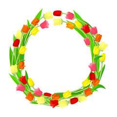 vector flowers frame pattern