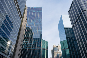 Fototapeta na wymiar Modern Office Skyscrapers in Downtown Chicago