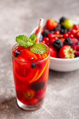 A refreshing drink made from fresh summer berries with lemon and mint.