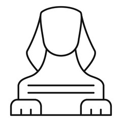 Sphinx icon. Outline sphinx vector icon for web design isolated on white background