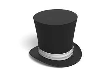 3d rendering cylinder hat on white background